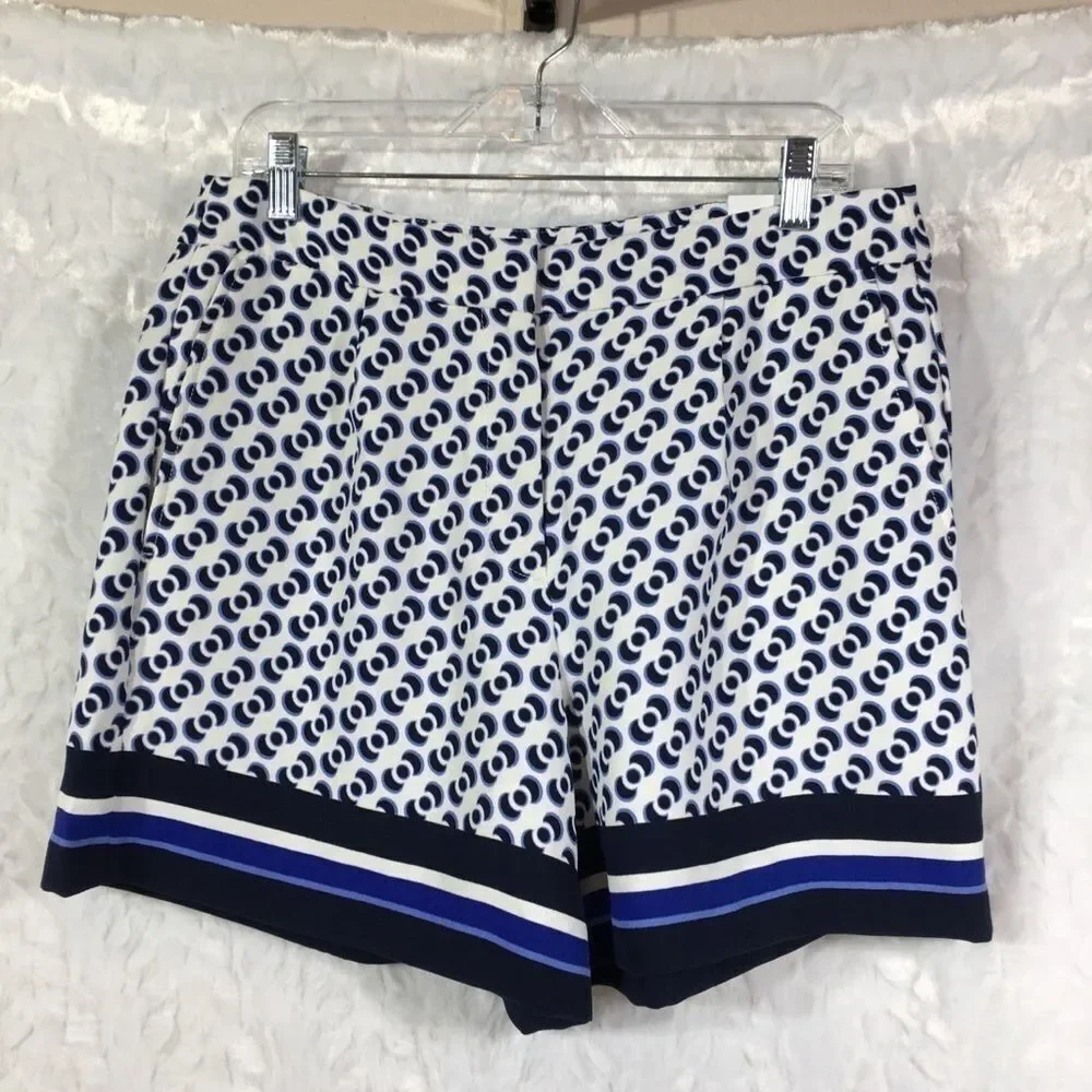 Ann Taylor Factory The Drapey Short sailor flat front printed shorts high waist